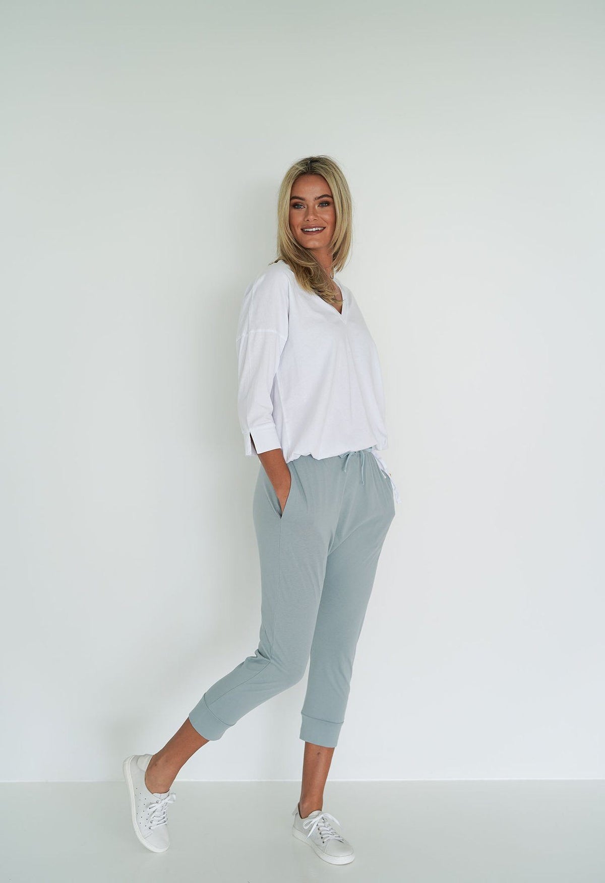 HUMIDITY LIFESTYLE Kick Back Pants - Sea Blue PANTS - Zabecca Living