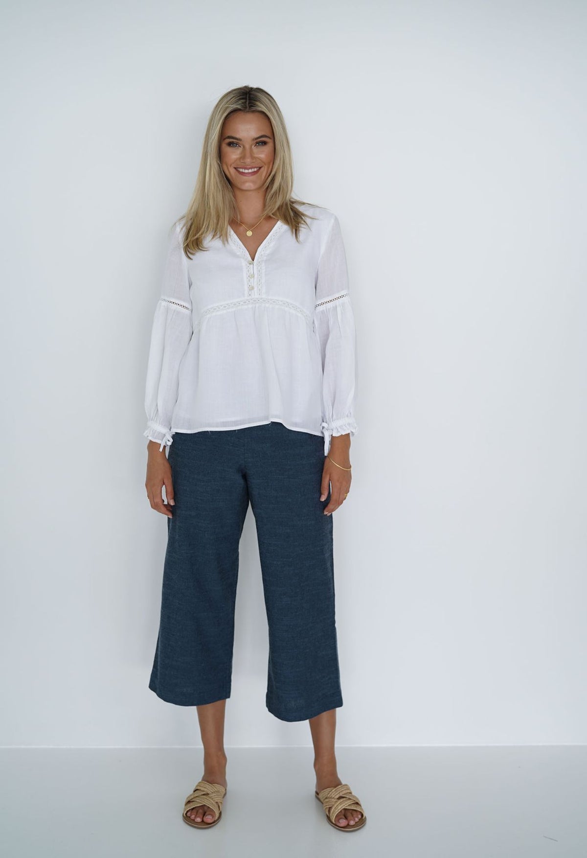 HUMIDITY LIFESTYLE Layla Blouse - White Shirts & Blouses - Zabecca Living