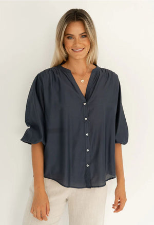 HUMIDITY LIFESTYLE Mystic Blouse - Navy Shirts & Blouses - Zabecca Living