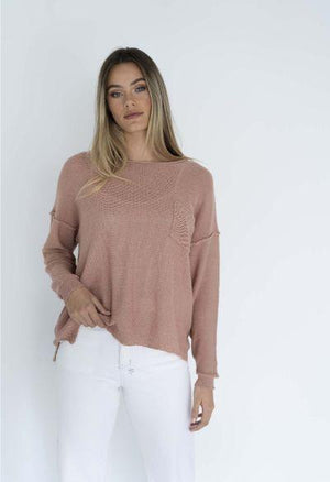 HUMIDITY LIFESTYLE Novah Knit Top - Blush Jumpers + Knitwear - Zabecca Living