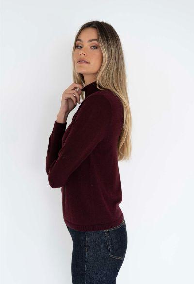 HUMIDITY LIFESTYLE Ruby Hi Neck Basic - Plum Jumpers + Knitwear - Zabecca Living