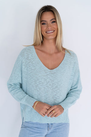 HUMIDITY LIFESTYLE Runaway Jumper - Sea Foam Jumpers + Knitwear - Zabecca Living