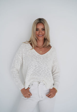 HUMIDITY LIFESTYLE Runaway Jumper - White Jumpers + Knitwear - Zabecca Living