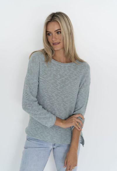 HUMIDITY LIFESTYLE Sofia Sweater - Sea Blue Jumpers + Knitwear - Zabecca Living