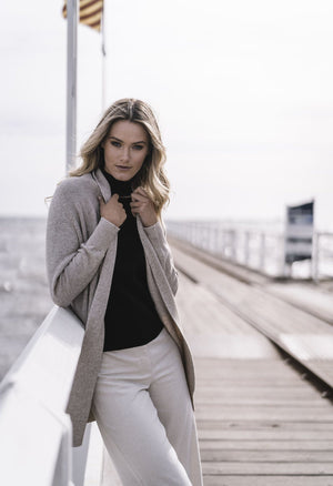 HUMIDITY LIFESTYLE Waffle Knit Cardi Natural Cardigan - Zabecca Living