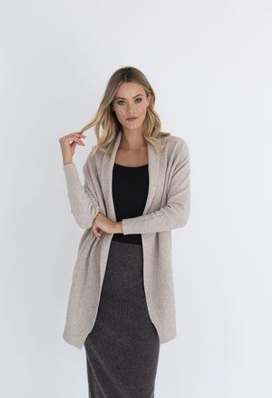 HUMIDITY LIFESTYLE Waffle Knit Cardi Natural Cardigan - Zabecca Living