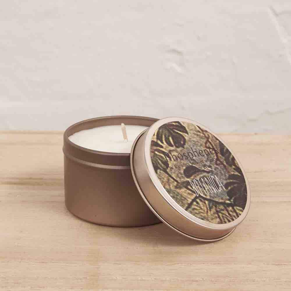 INARTISAN Hand Poured Soy Candle Brass Travel Tin - Botanica CANDLE - Zabecca Living
