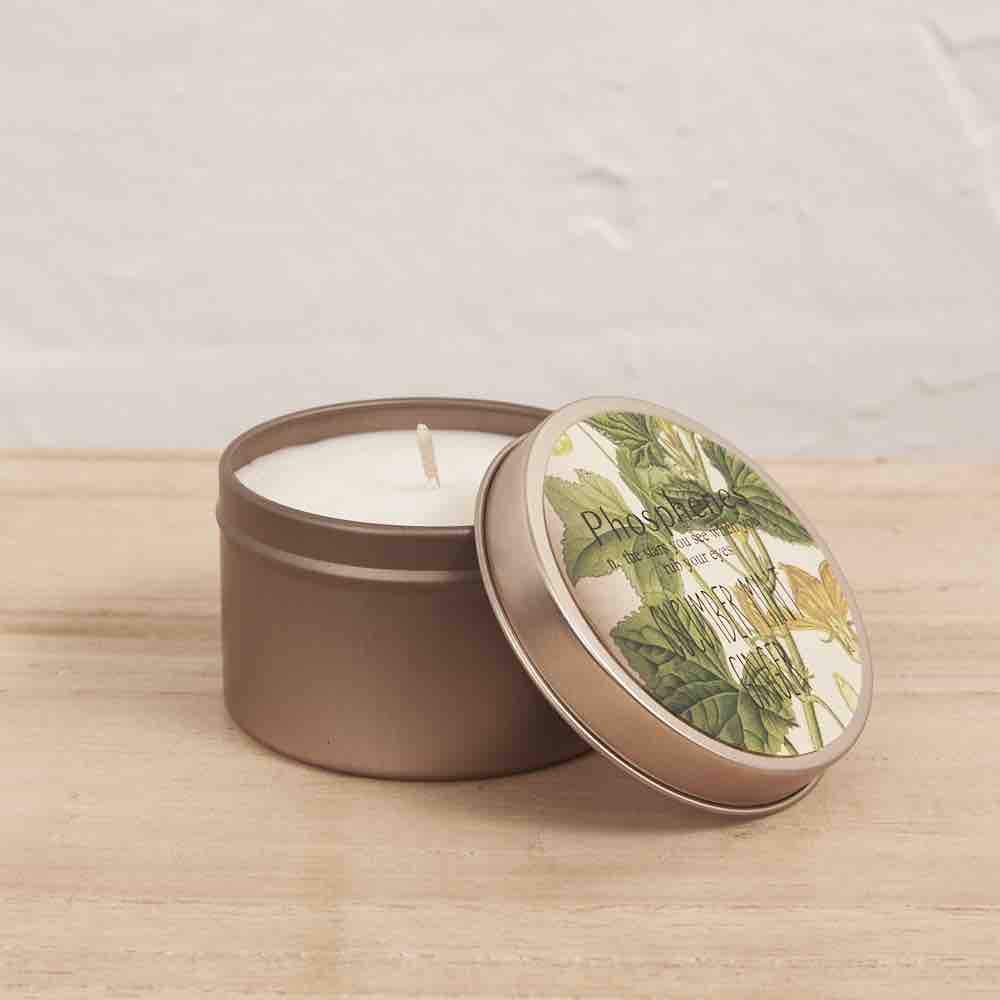 INARTISAN Hand Poured Soy Candle Brass Travel Tin - Cucumber Mint & Ginger CANDLE - Zabecca Living