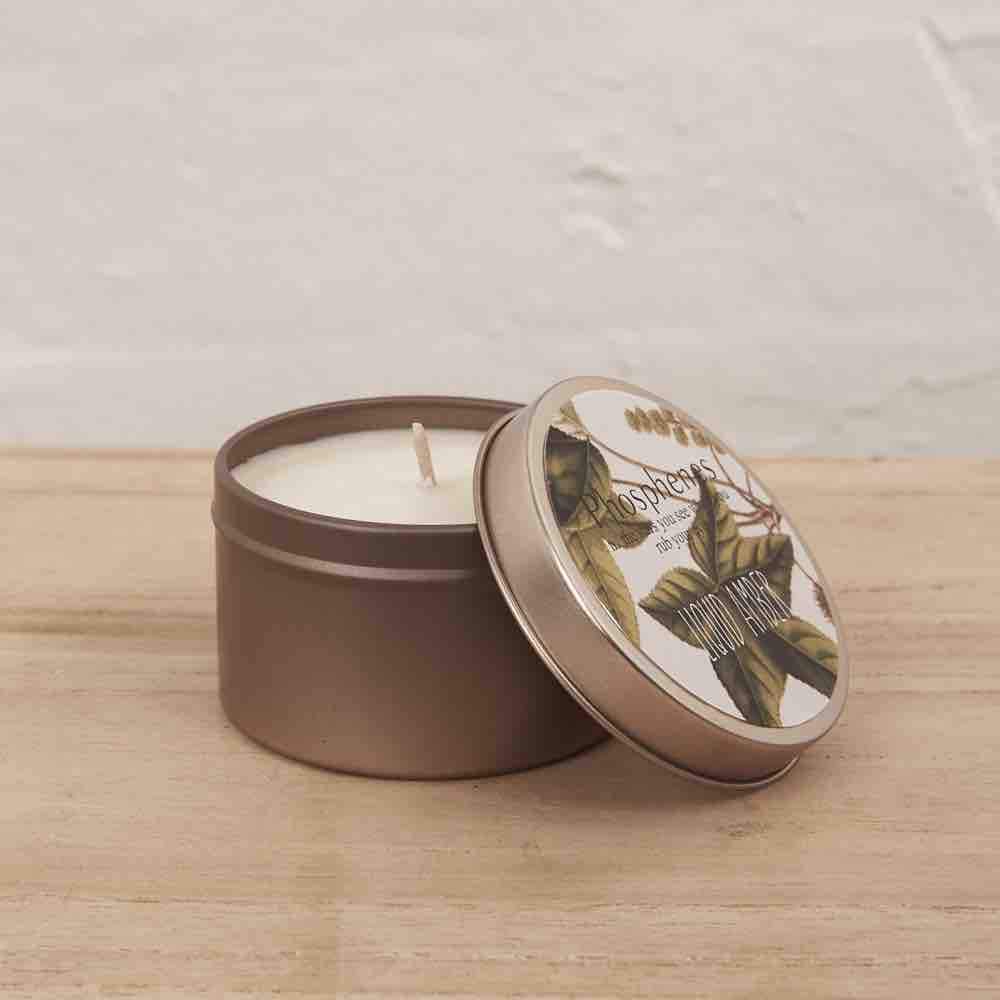 INARTISAN Hand Poured Soy Candle Brass Travel Tin - Liquid Amber CANDLE - Zabecca Living