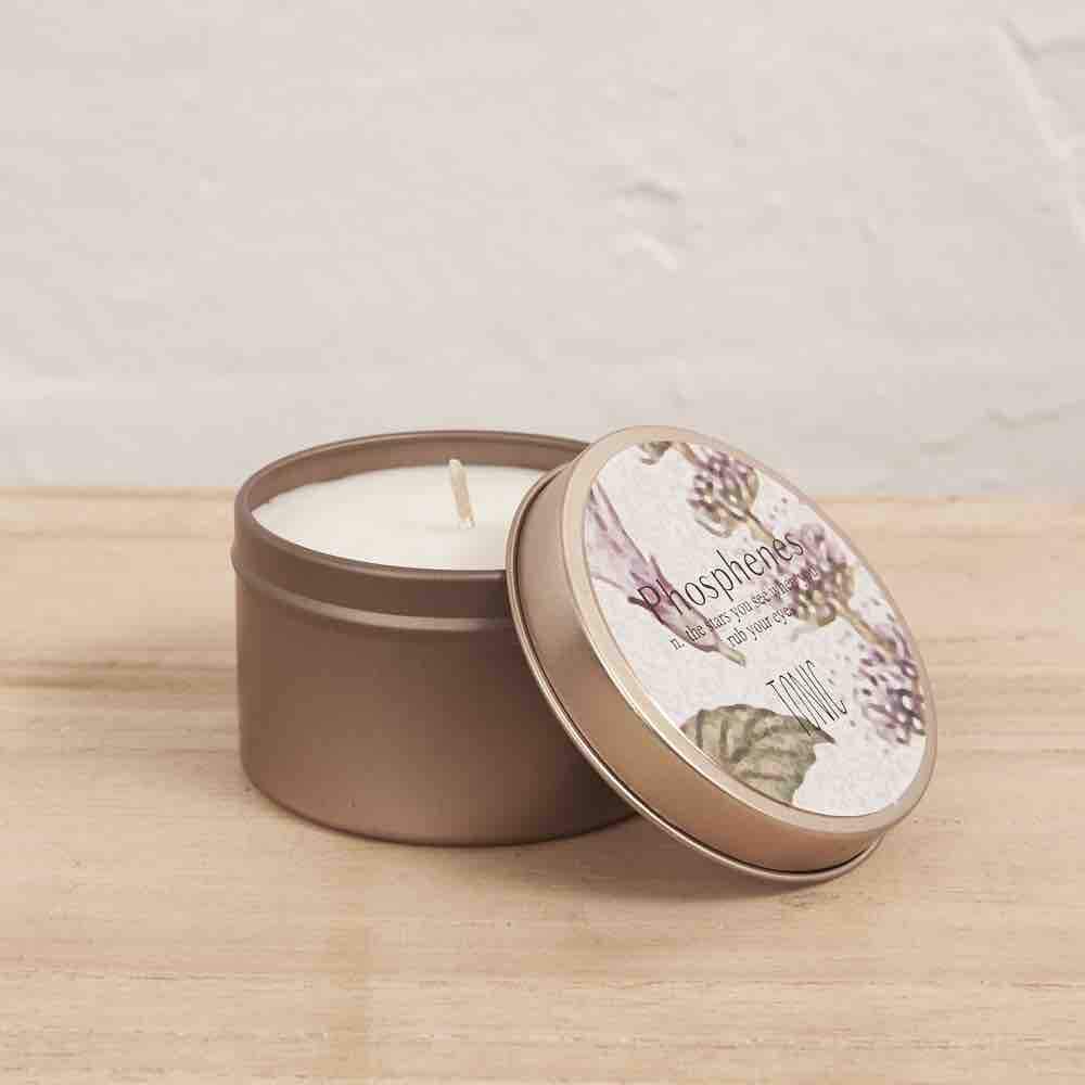 INARTISAN Hand Poured Soy Candle Brass Travel Tin - Tonic CANDLE - Zabecca Living