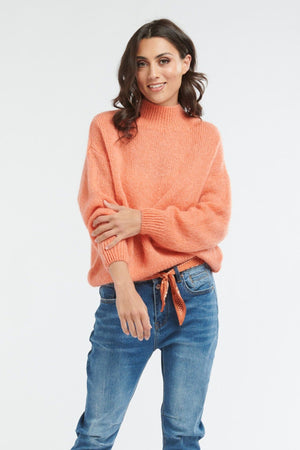 ITALIAN STAR Audrey Turtle Knit - Orange Jumpers + Knitwear - Zabecca Living