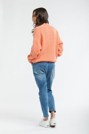 ITALIAN STAR Audrey Turtle Knit - Orange Jumpers + Knitwear - Zabecca Living