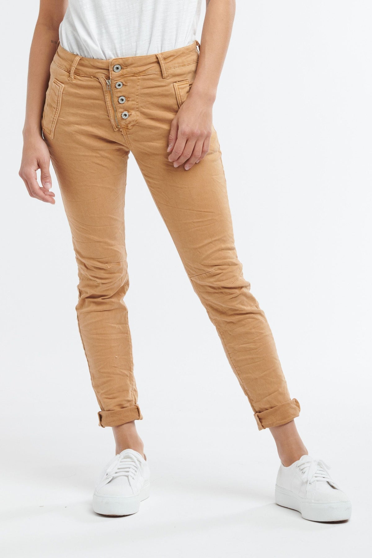 ITALIAN STAR Button Jeans - Biscotti JEANS - Zabecca Living