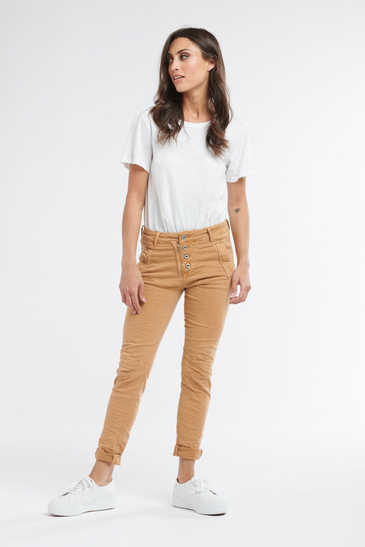 ITALIAN STAR Button Jeans - Biscotti JEANS - Zabecca Living