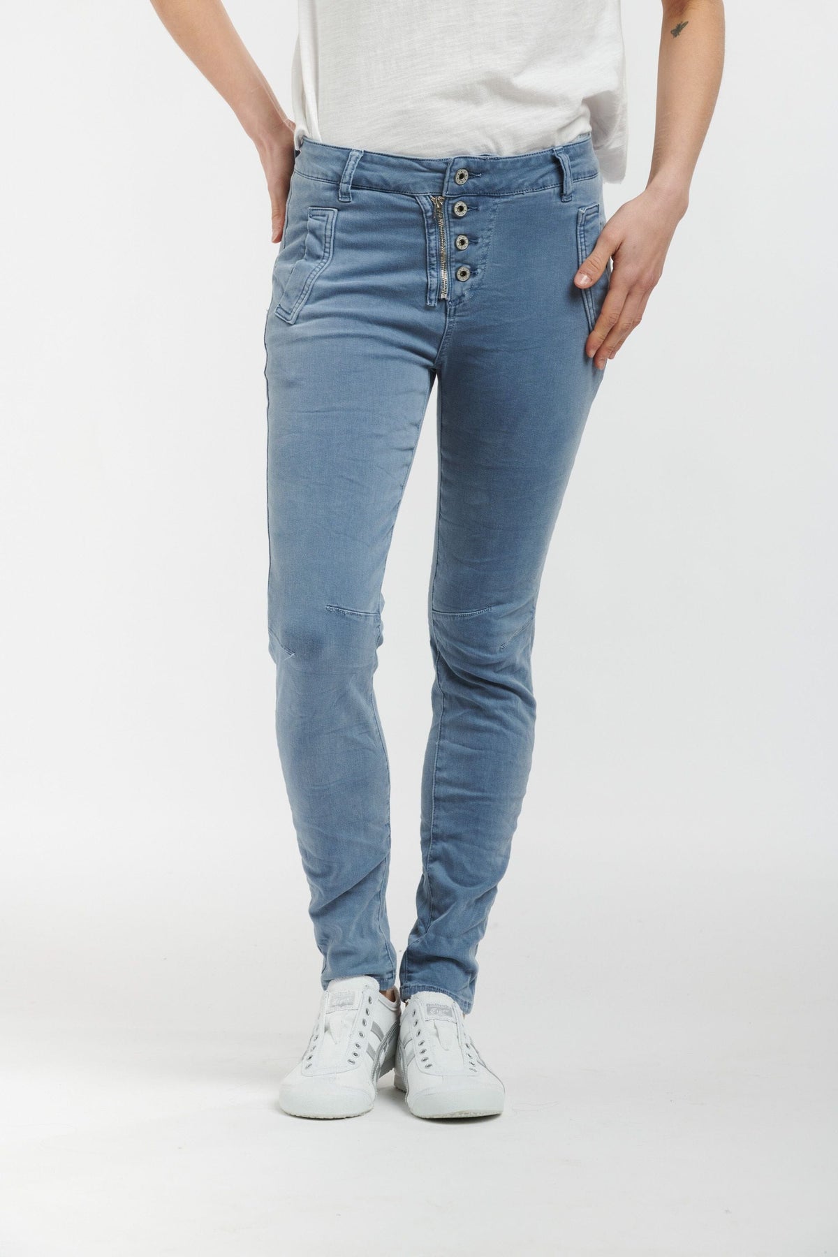 ITALIAN STAR Button Jeans - Bluestone JEANS - Zabecca Living