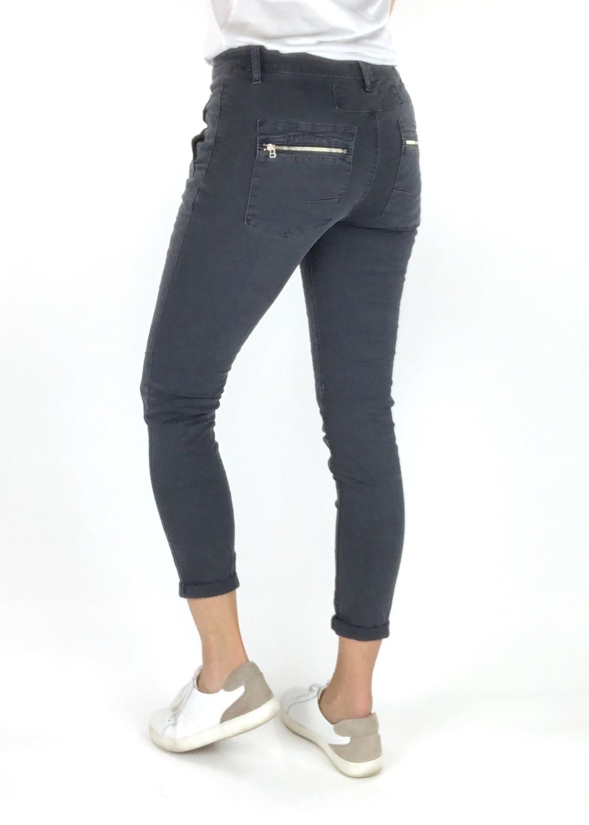 ITALIAN STAR Button Jeans - Coal JEANS - Zabecca Living