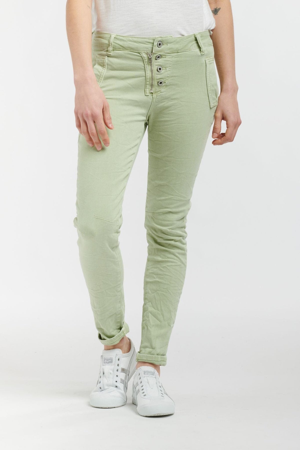 ITALIAN STAR Button Jeans - Mint JEANS - Zabecca Living