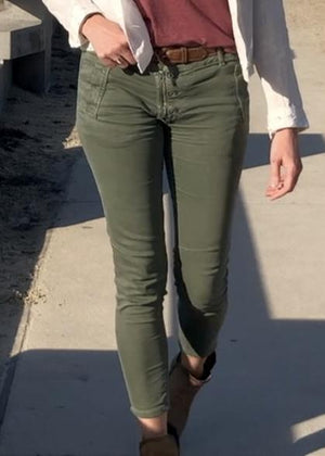 ITALIAN STAR Button Jeans - Moss JEANS - Zabecca Living