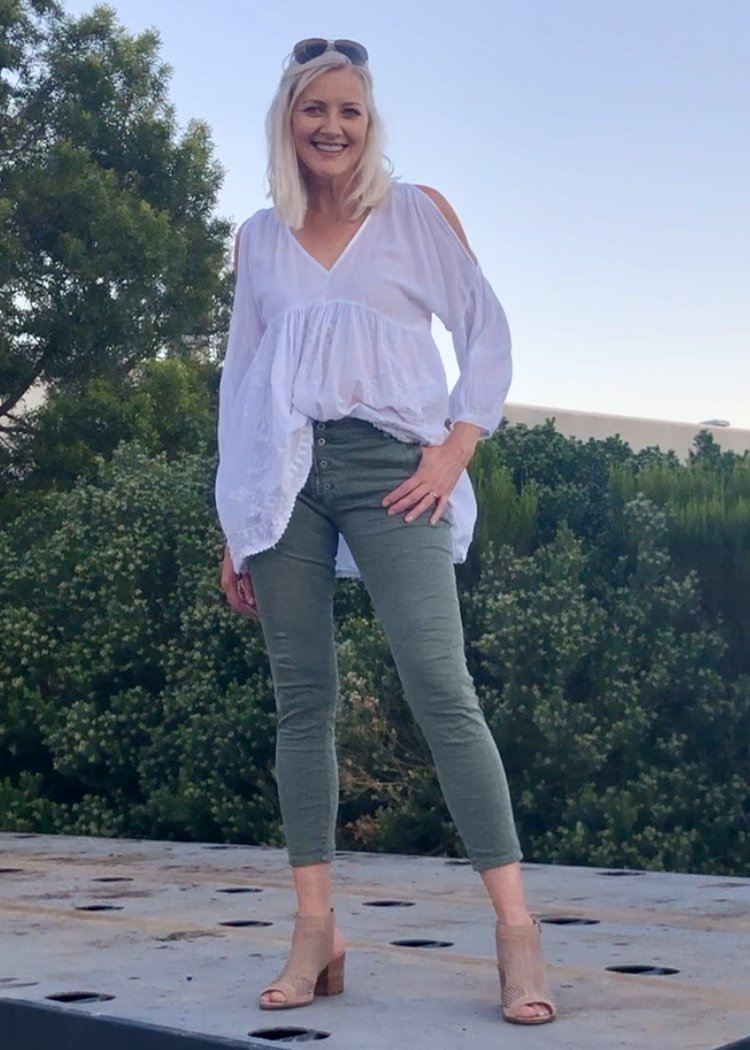ITALIAN STAR Button Jeans - Moss JEANS - Zabecca Living