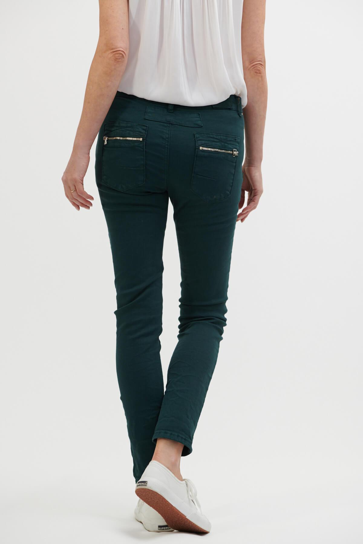 ITALIAN STAR Button Jeans - Pine Green Jeans - Zabecca Living
