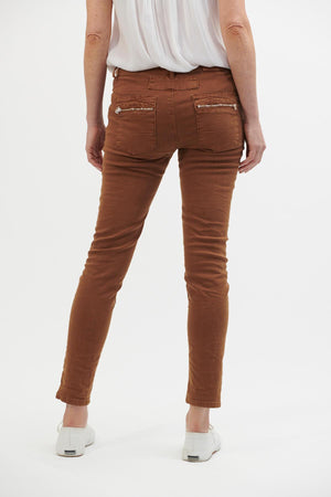 ITALIAN STAR Button Jeans - Rust Jeans - Zabecca Living