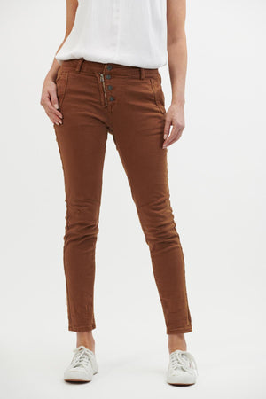 ITALIAN STAR Button Jeans - Rust Jeans - Zabecca Living