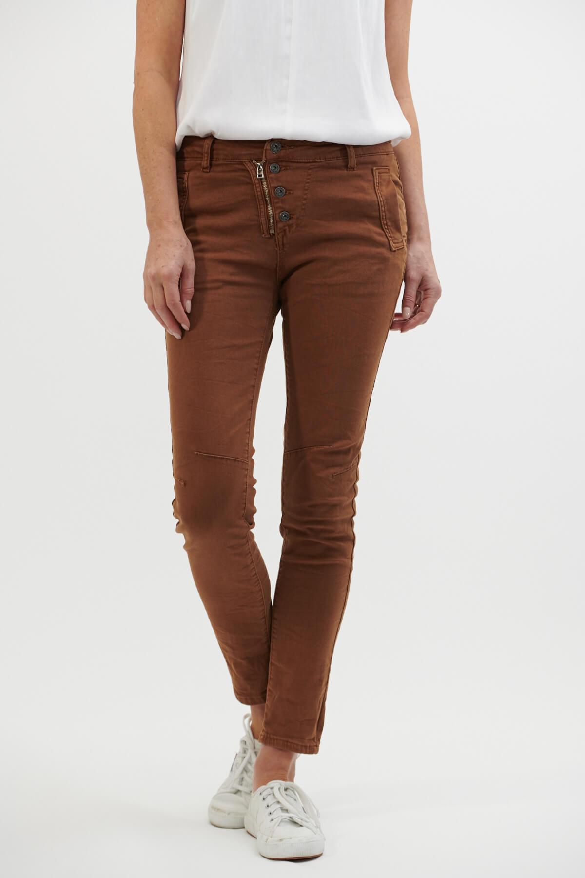 ITALIAN STAR Button Jeans - Rust Jeans - Zabecca Living
