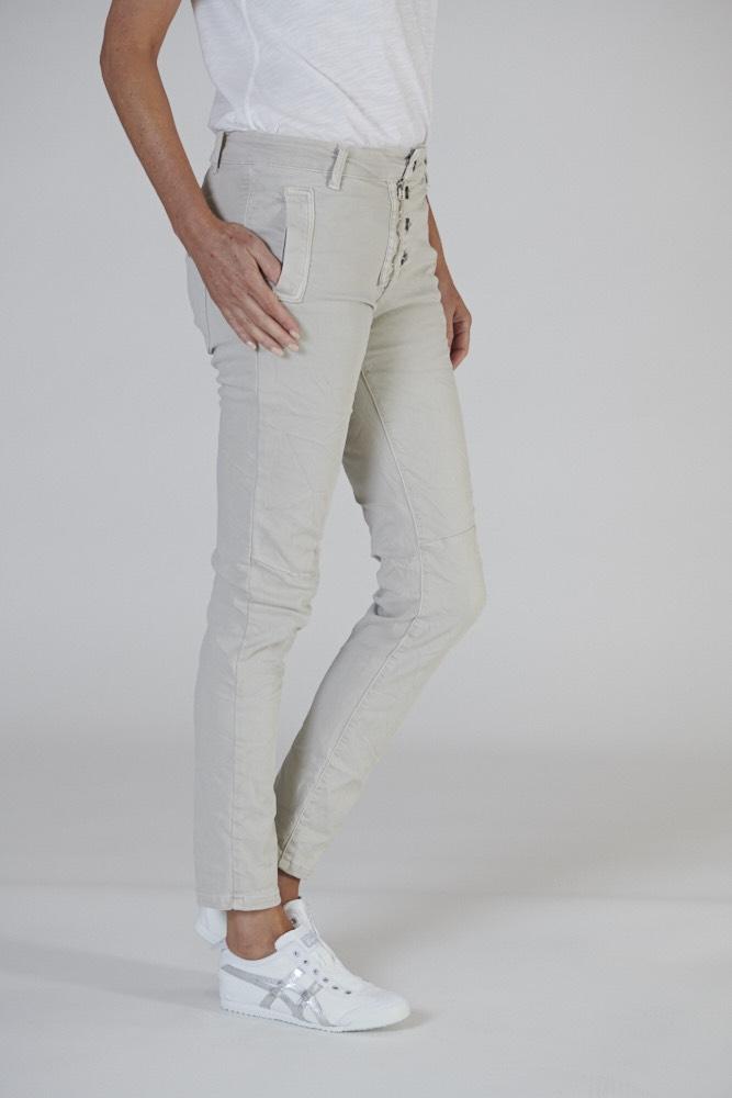 ITALIAN STAR Button Jeans - Sand JEANS - Zabecca Living