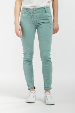 ITALIAN STAR Button Jeans - Seafoam JEANS - Zabecca Living