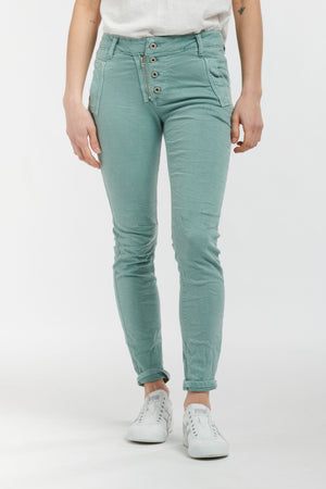 ITALIAN STAR Button Jeans - Seafoam JEANS - Zabecca Living