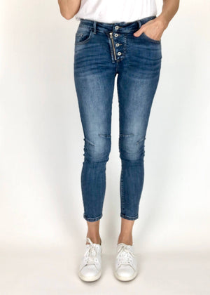 ITALIAN STAR Button Jeans - Wash Denim JEANS - Zabecca Living