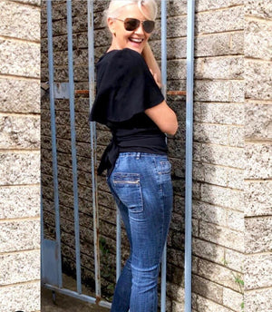 ITALIAN STAR Button Jeans - Wash Denim JEANS - Zabecca Living