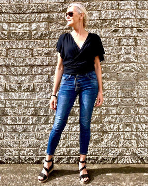 ITALIAN STAR Button Jeans - Wash Denim JEANS - Zabecca Living