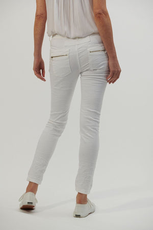 ITALIAN STAR Button Jeans - White JEANS - Zabecca Living