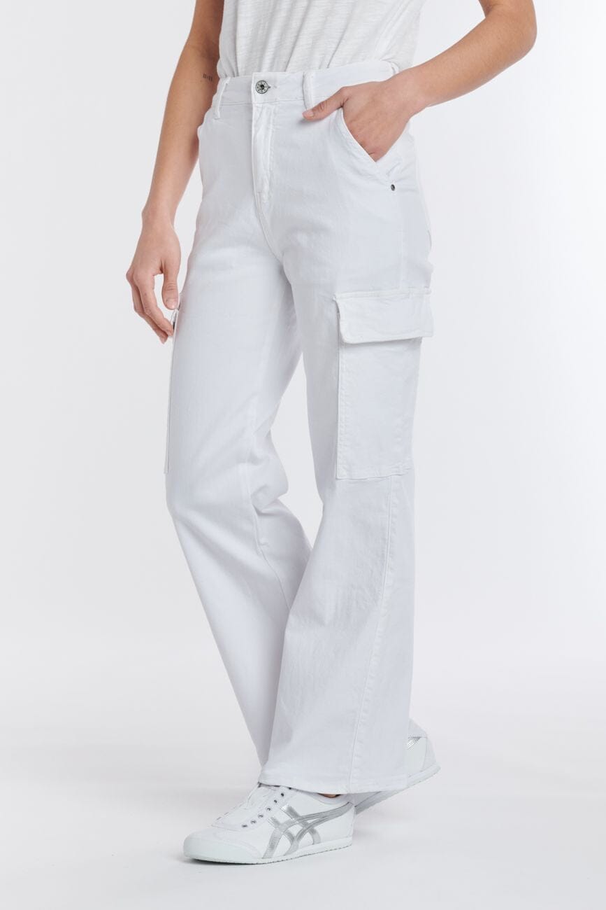 ITALIAN STAR Cargo Pant - White PANTS - Zabecca Living
