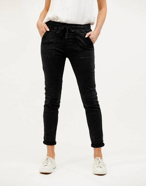 ITALIAN STAR Classic Drill Jogger - Black PANTS - Zabecca Living