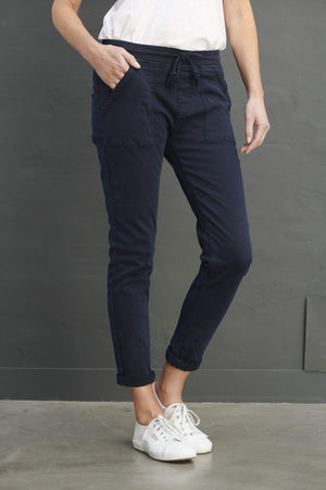 ITALIAN STAR Classic Drill Jogger - Navy PANTS - Zabecca Living