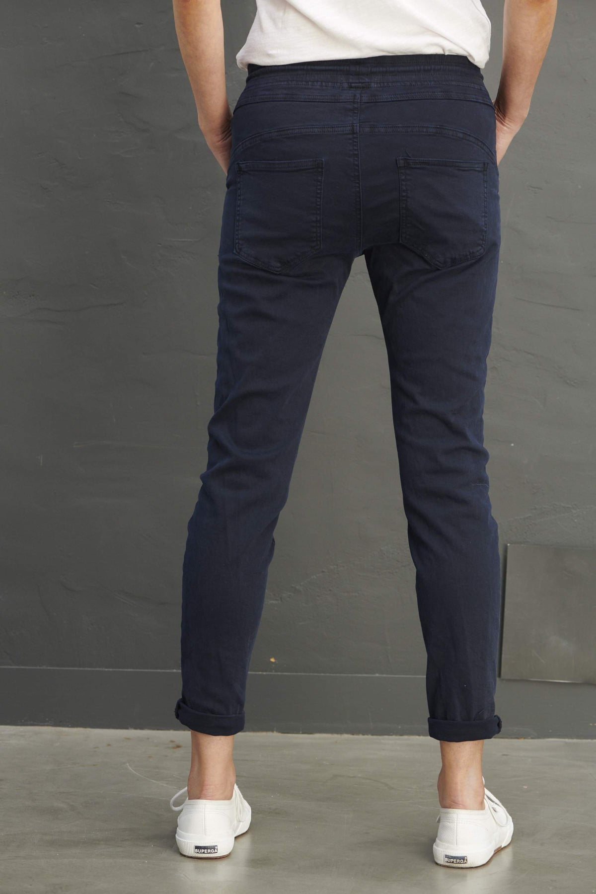 ITALIAN STAR Classic Drill Jogger - Navy PANTS - Zabecca Living