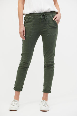 ITALIAN STAR Classic Drill Jogger - Olive PANTS - Zabecca Living