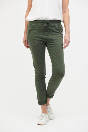 ITALIAN STAR Classic Drill Jogger - Olive PANTS - Zabecca Living