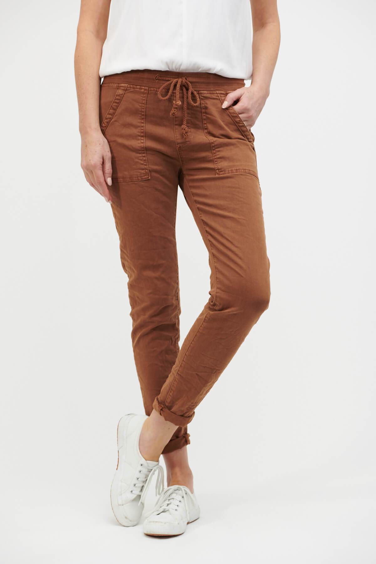 ITALIAN STAR Classic Drill Jogger - Rust PANTS - Zabecca Living