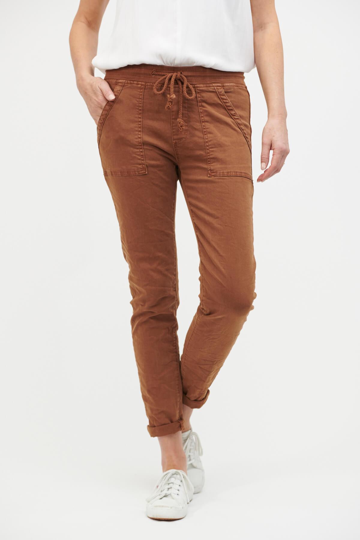 ITALIAN STAR Classic Drill Jogger - Rust PANTS - Zabecca Living