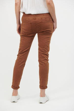 ITALIAN STAR Classic Drill Jogger - Rust PANTS - Zabecca Living