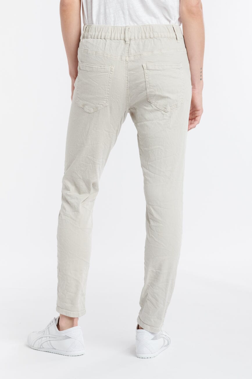 ITALIAN STAR Emma Stretch Jeans - Beige JEANS - Zabecca Living
