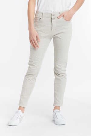 ITALIAN STAR Emma Stretch Jeans - Beige JEANS - Zabecca Living