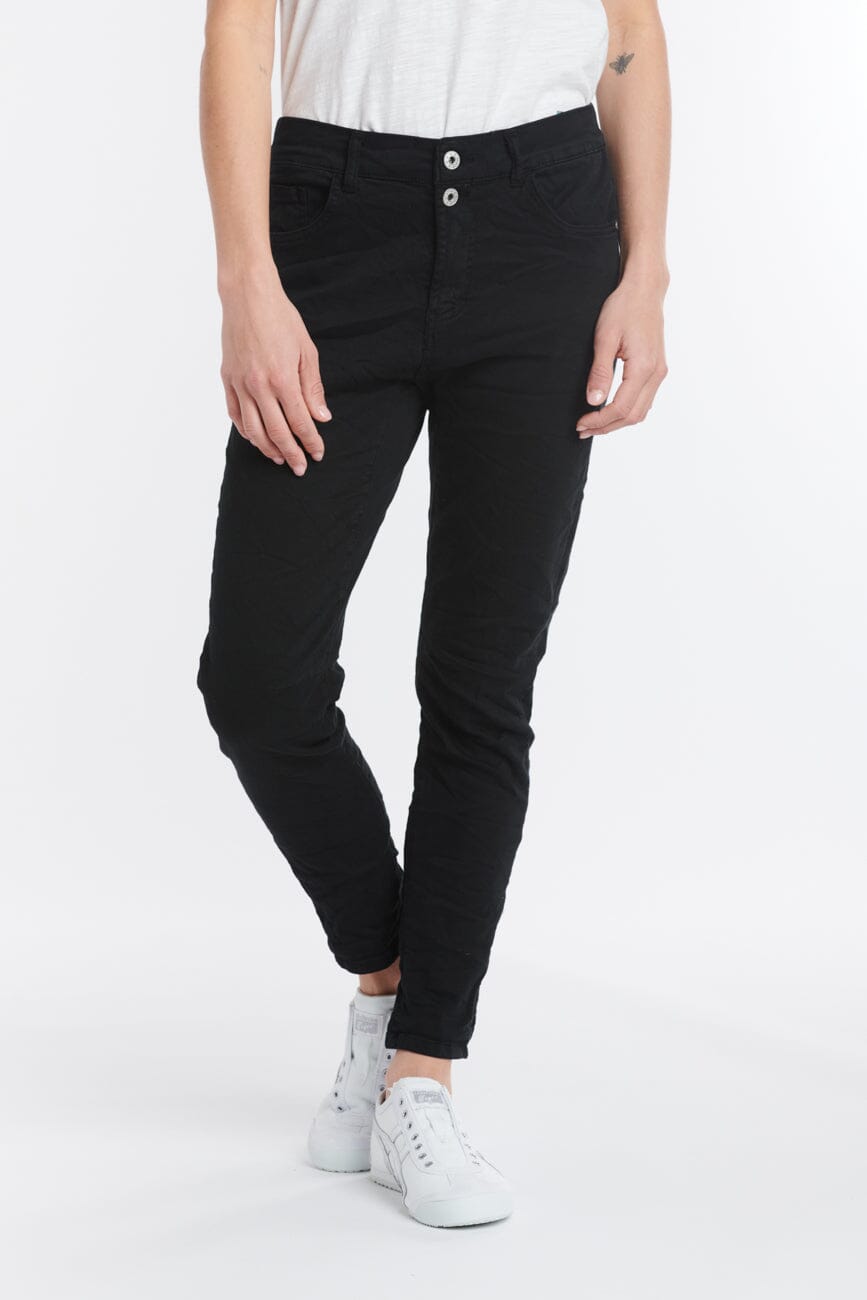 ITALIAN STAR Emma Stretch Jeans - Black JEANS - Zabecca Living