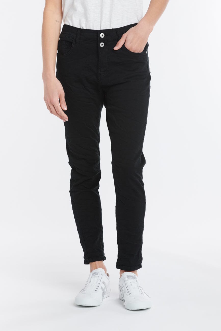 ITALIAN STAR Emma Stretch Jeans - Black JEANS - Zabecca Living