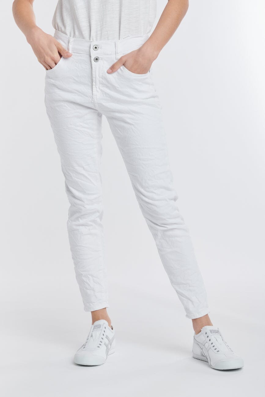 ITALIAN STAR Emma Stretch Jeans - White JEANS - Zabecca Living