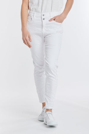 ITALIAN STAR Emma Stretch Jeans - White JEANS - Zabecca Living