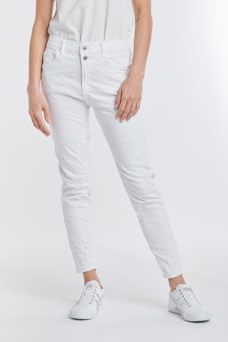 ITALIAN STAR Emma Stretch Jeans - White JEANS - Zabecca Living
